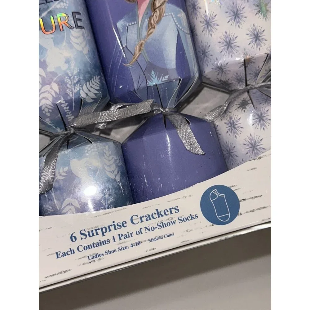 Disney Frozen 2 II 6 Surprise Crackers Womens Socks Sizes 4 To 10 Christmas Gift